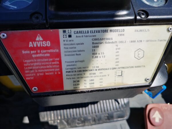 1994 Hyster 36 quintali carrello elevatore diesel - immagine 26