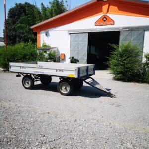 rimorchio con sponde in alluminio