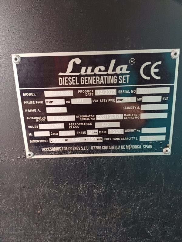 2022 Lucla glu-55-sr generatore di corrente diesel 50kw (unused) - immagine 16