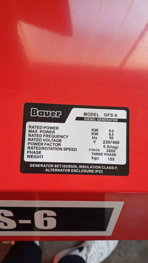 2023 bauer gfs-6 ats generatore (unused) - immagine 11