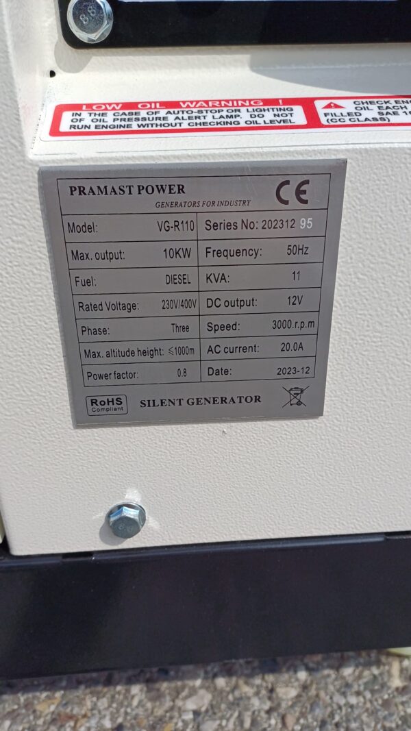 2023 pramast power VG-R110 generatore (unused) - immagine 9